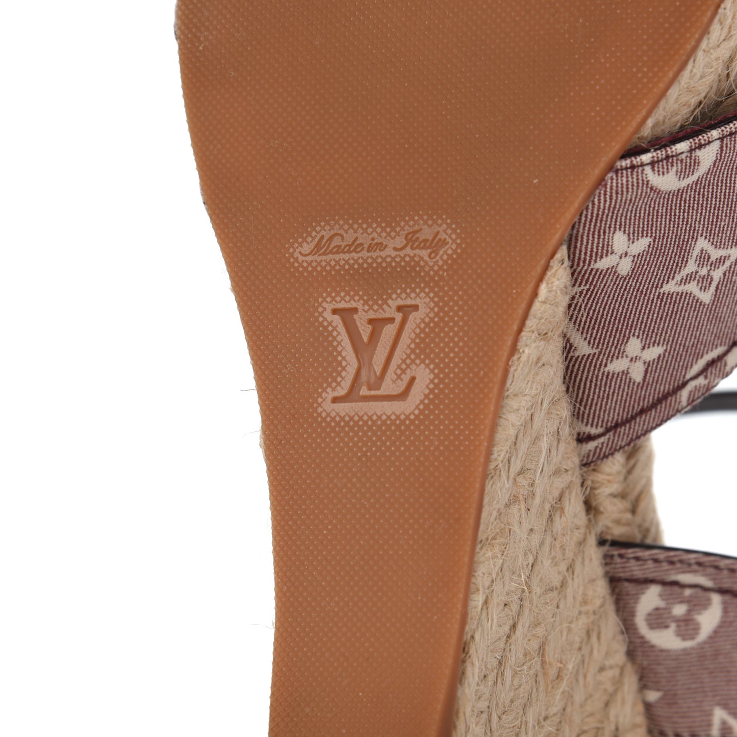 Monogram Idylle Majorca Espadrille Wedge Sandals 40 Sepia