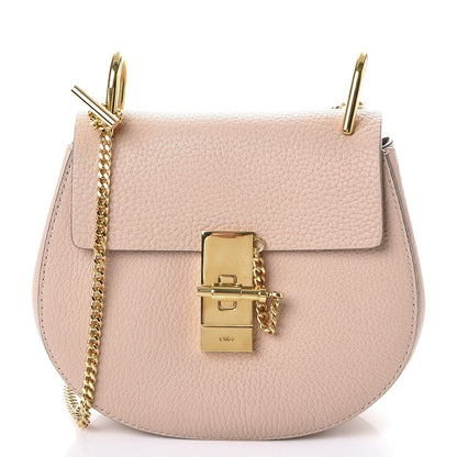Chloe Grained Lambskin Mini Drew Shoulder Bag Cement Pink 1 of 7