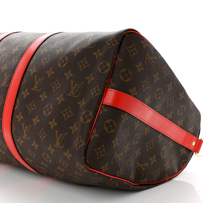 Louis Vuitton Calfskin Monogram Keepall Bandouliere 50 Coquelicot 9 of 9