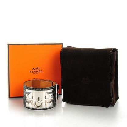 Hermes Matte Alligator Collier De Chien CDC Bracelet S Graphite 7 of 7