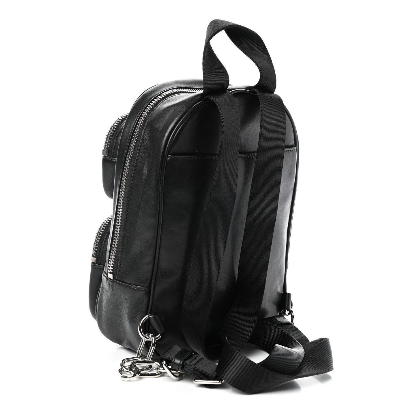 Lambskin Double Zip Backpack Black