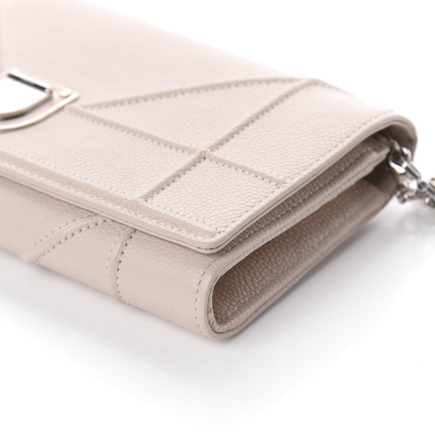 Grained Calfskin Diorama Croisiere Chain Wallet Rose Poudre