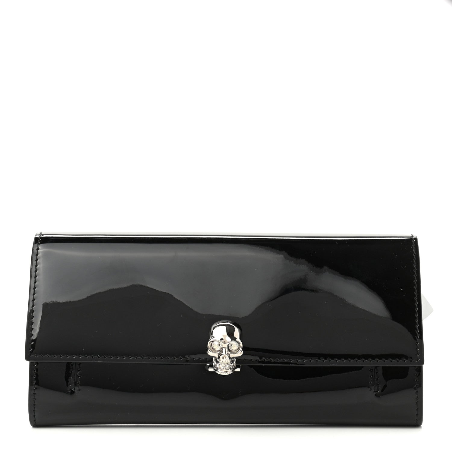 Alexander McQueen Patent Skull Wallet on Chain Black 1 of 6