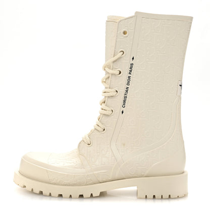 Christian Dior Oblique Rubber Diorcamp Boots 38 Off White 1 of 11