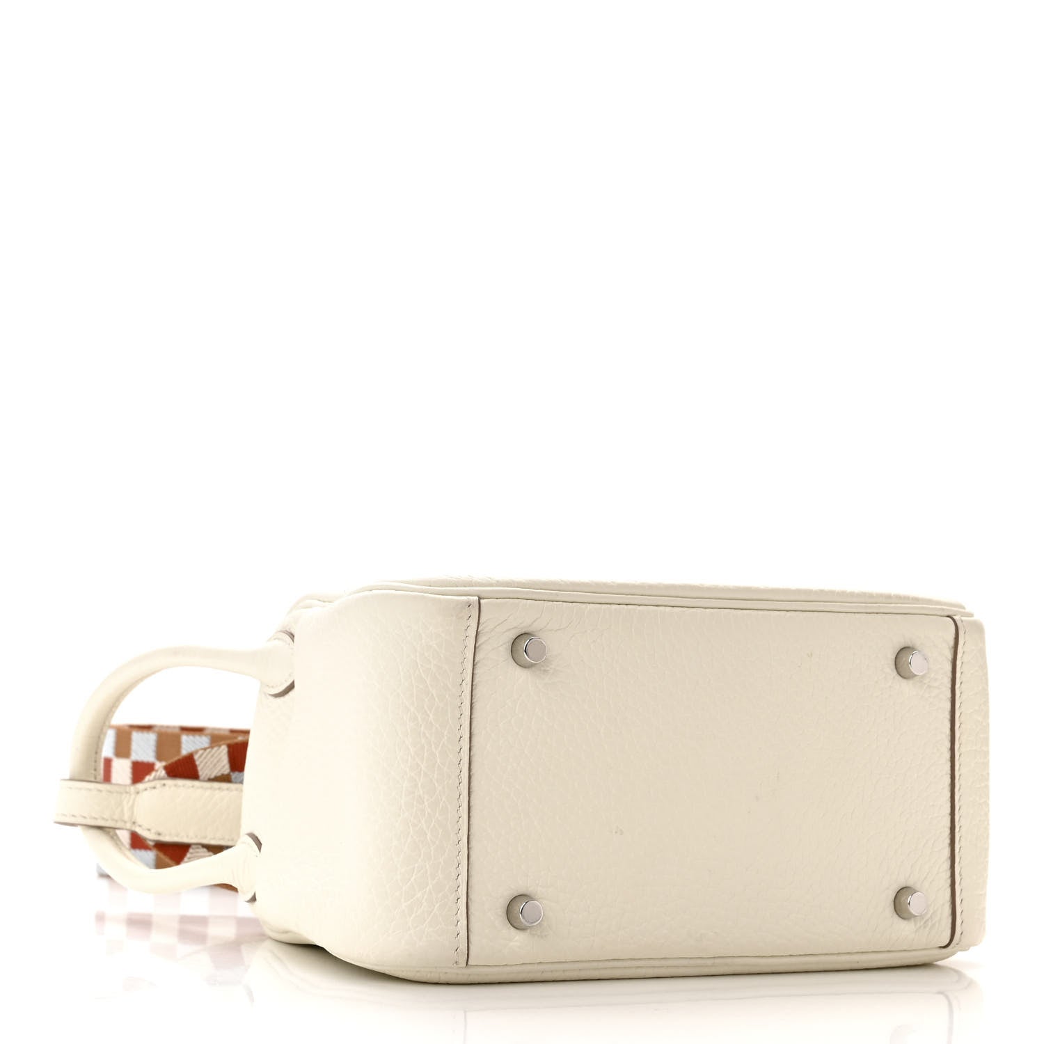 Hermes Taurillon Clemence Maxi Quadrille Mini Lindy 20 Mushroom Chai Nata Bleu Brume 4 of 11