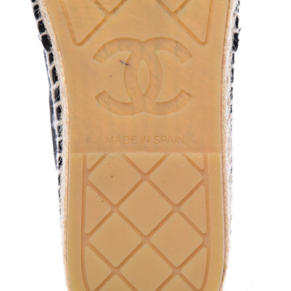 Chanel Velvet Logo Espadrilles 38 Black 8 of 10