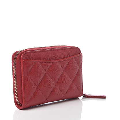 Chanel Caviar Quilted Zip Coin Purse Red 2 of 7