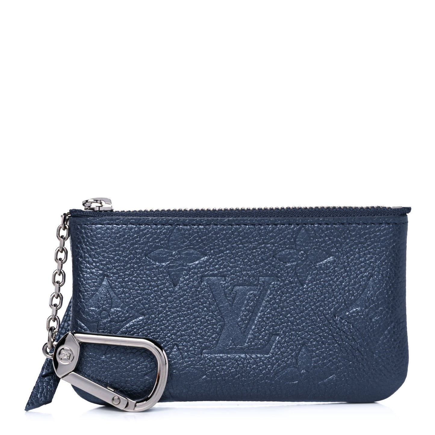Metallic Empreinte Monogram Giant Key Pouch Navy Nacre