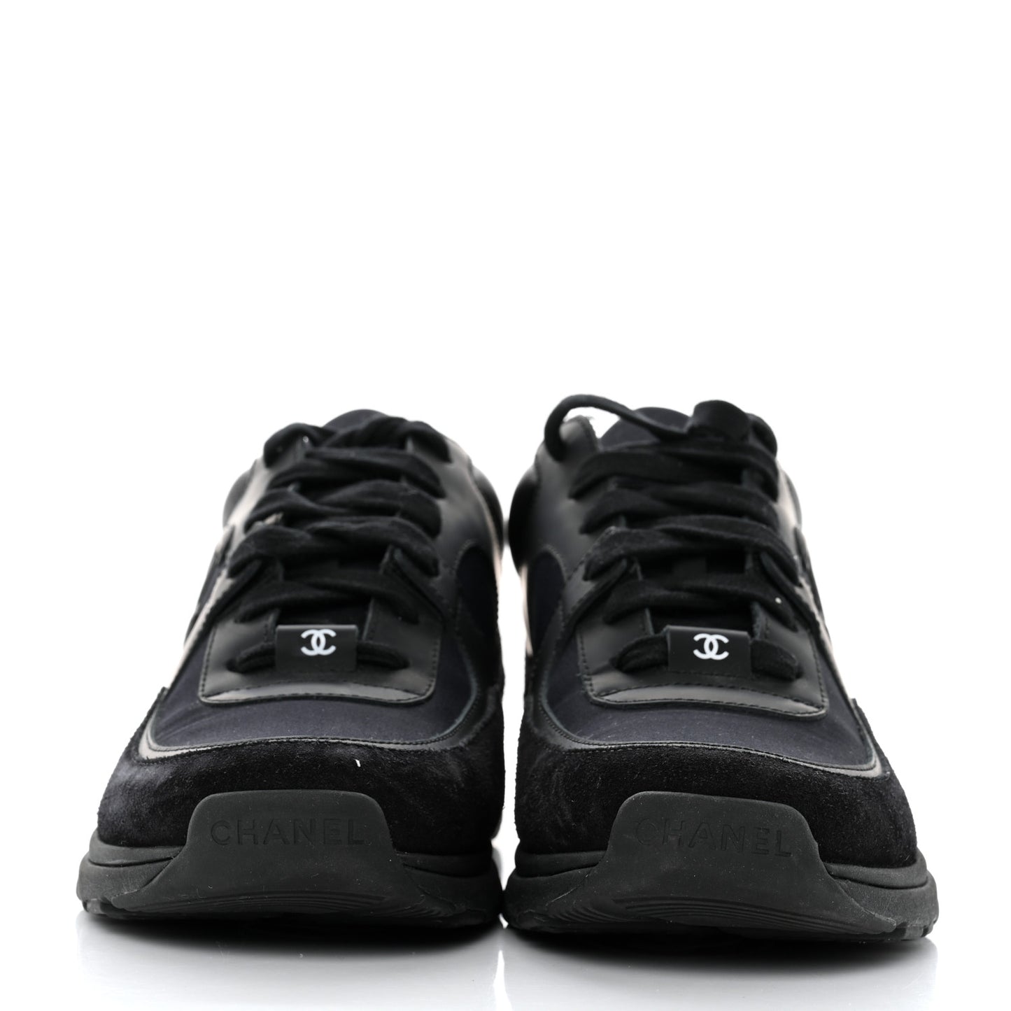 Toile Suede Calfskin CC Sneakers 36.5 Black