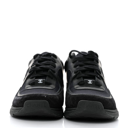 Chanel Toile Suede Calfskin CC Sneakers 36.5 Black 2 of 8