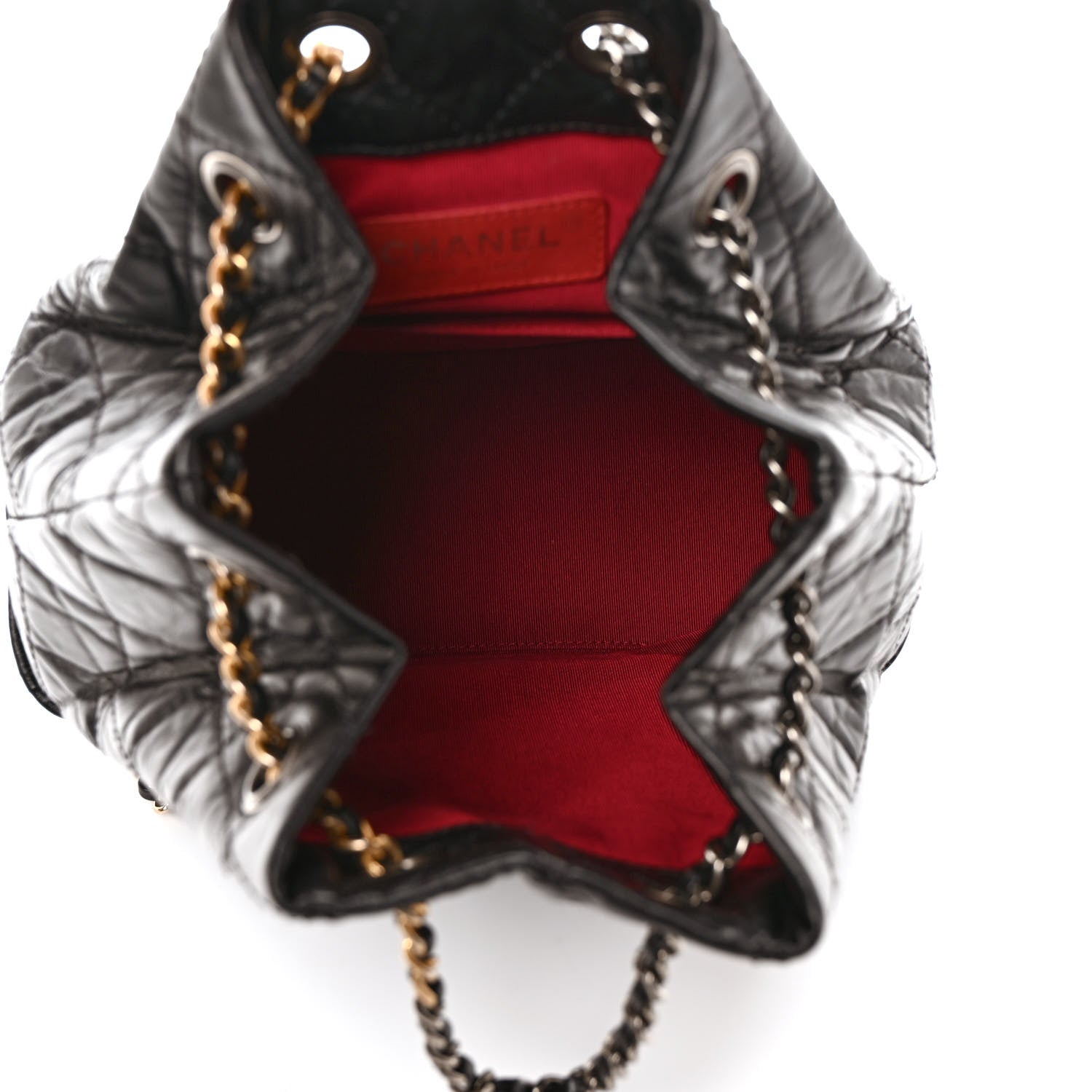 Chanel Aged Calfskin Quilted Small Gabrielle Backpack Black 4 of 11