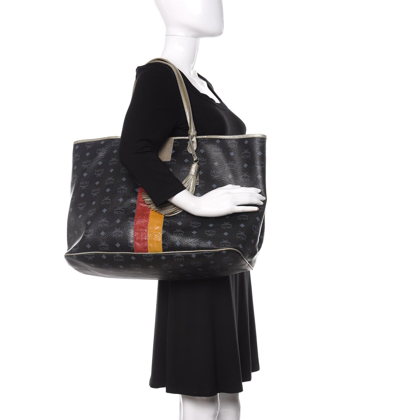 Visetos Striped Munich Lion Tote Black