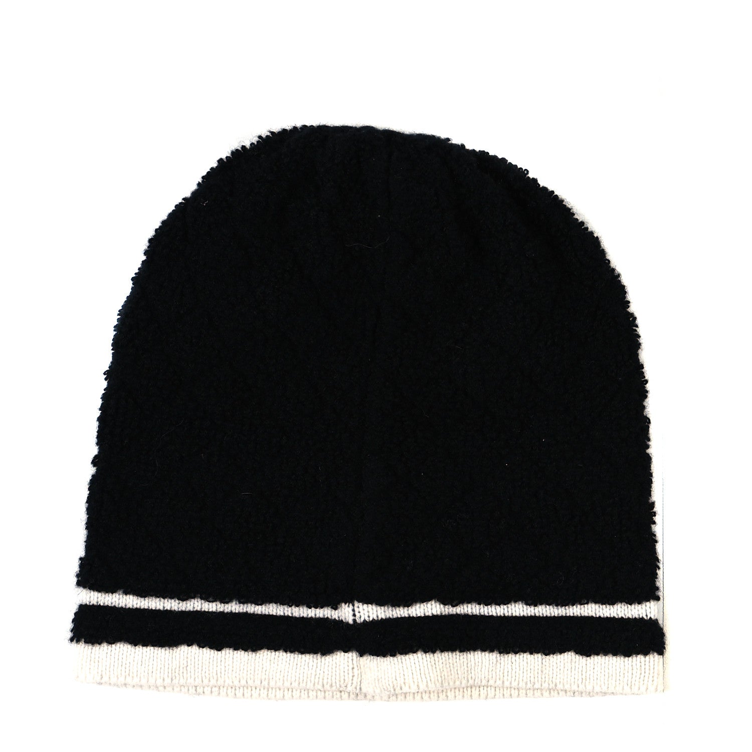 Chanel Cashmere CC Beanie Hat Black White 2 of 3