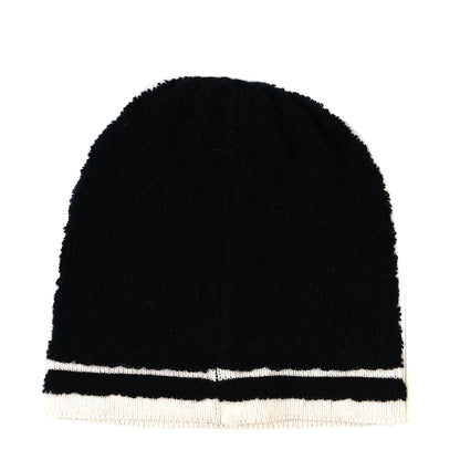 Chanel Cashmere CC Beanie Hat Black White 2 of 3