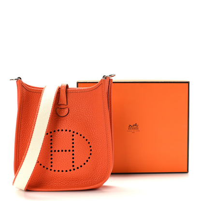Hermes Taurillon Clemence Amazone Evelyne TPM Orange Craie 9 of 9