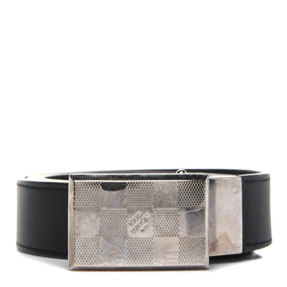 Louis Vuitton Calfskin 30mm Reversible Belt 90 36 Black Dark Brown 1 of 8