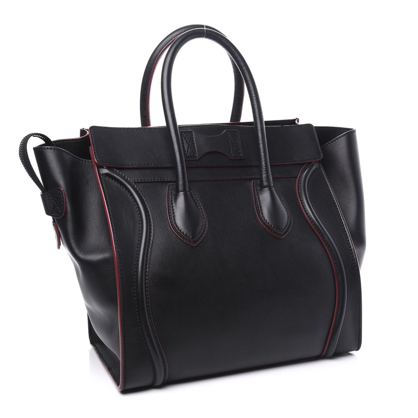 Smooth Calfskin Mini Luggage Black Pink