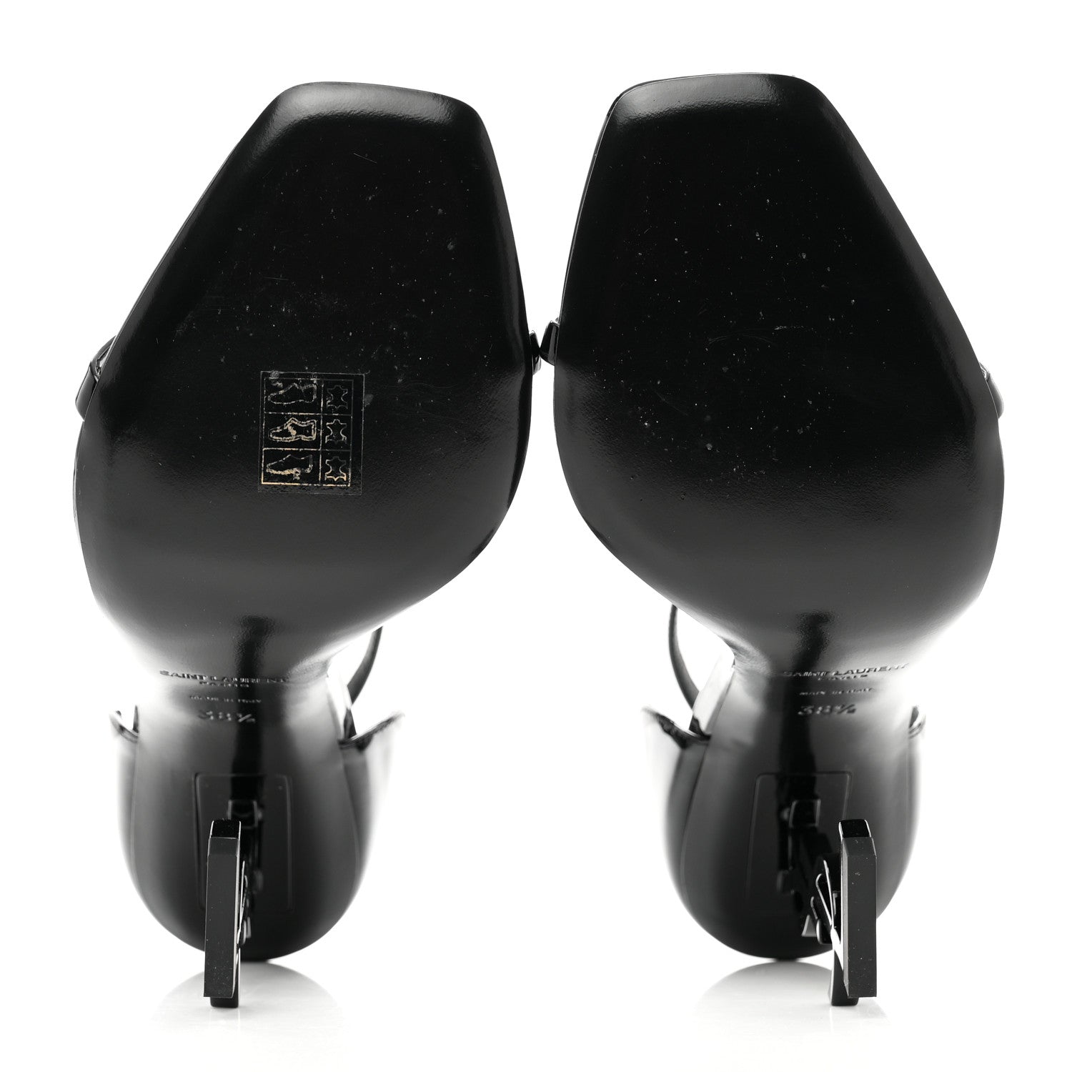 Saint Laurent Patent Calfskin Opyum 110 Sandals 38.5 Black 5 of 8