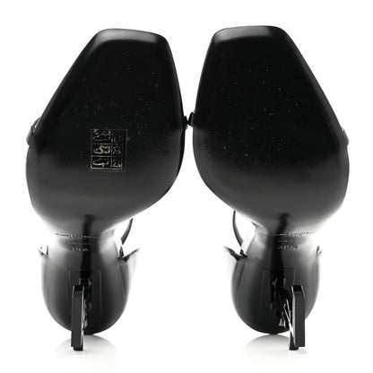 Saint Laurent Patent Calfskin Opyum 110 Sandals 38.5 Black 5 of 8