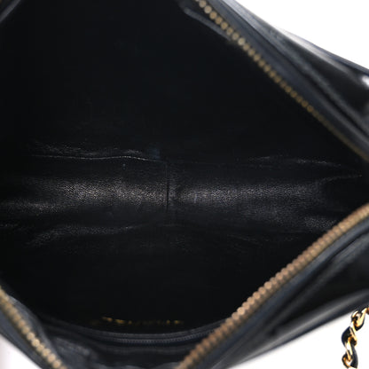 Chanel Patent Chevron Quilted Tassel Camera Case Black 5 of 11