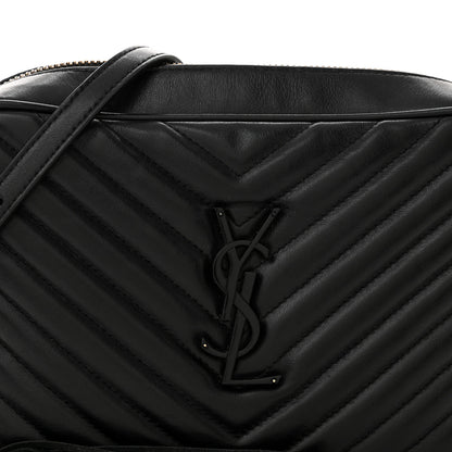 Saint Laurent Calfskin Matelasse Monogram Monochrome Lou Camera Bag Black 8 of 19