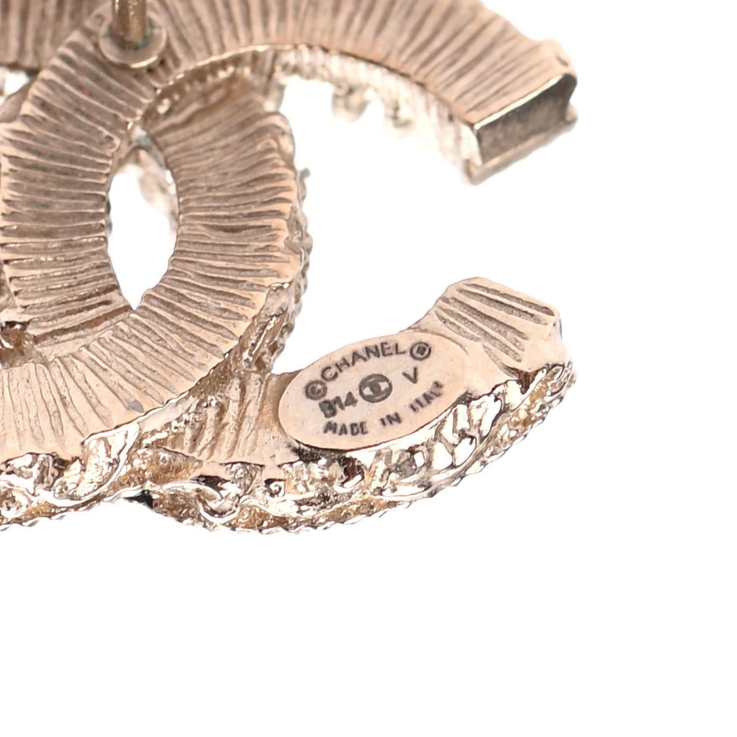 Enamel CC Baroque Earrings Black Gold