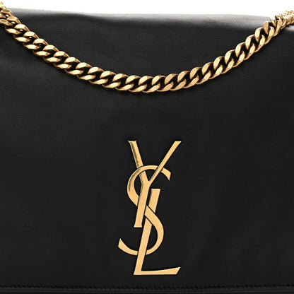 Saint Laurent Smooth Calfskin Suede Medium Reversible Monogram Kate Satchel Black 7 of 11