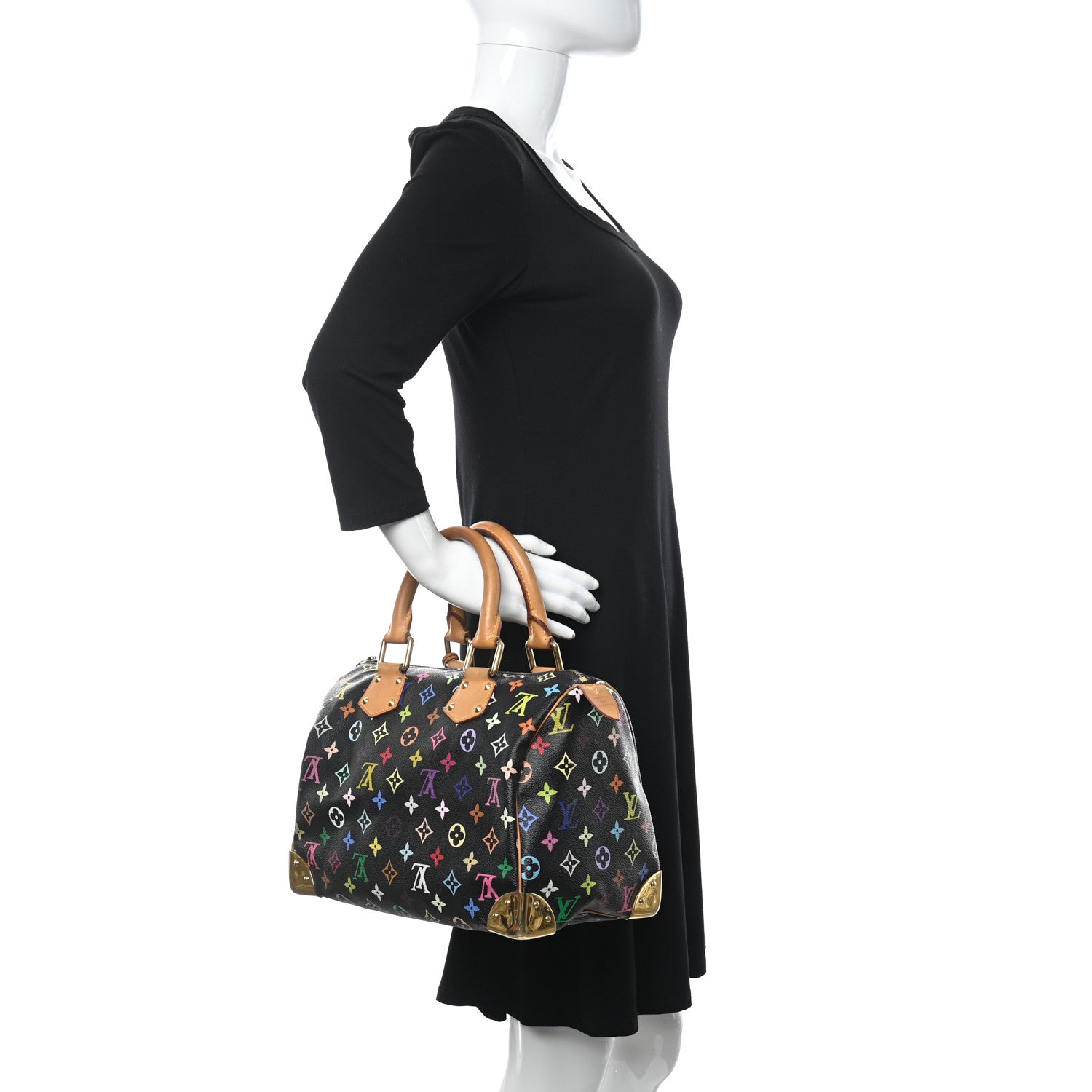 Louis Vuitton Monogram Multicolor Speedy 30 Black 2 of 9
