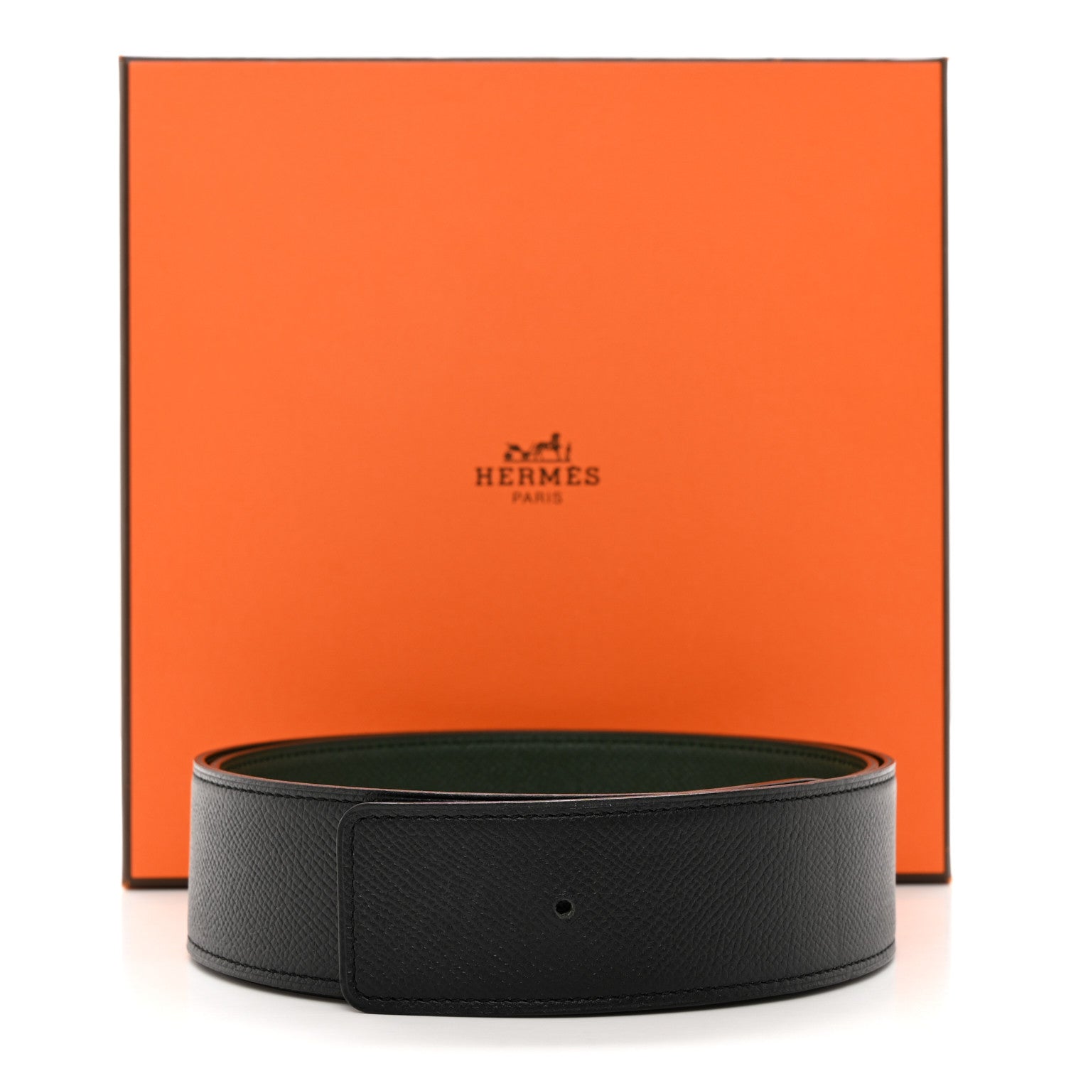 Hermes Epsom 42mm Belt Strap 90 Black Vert Anglais 10 of 10