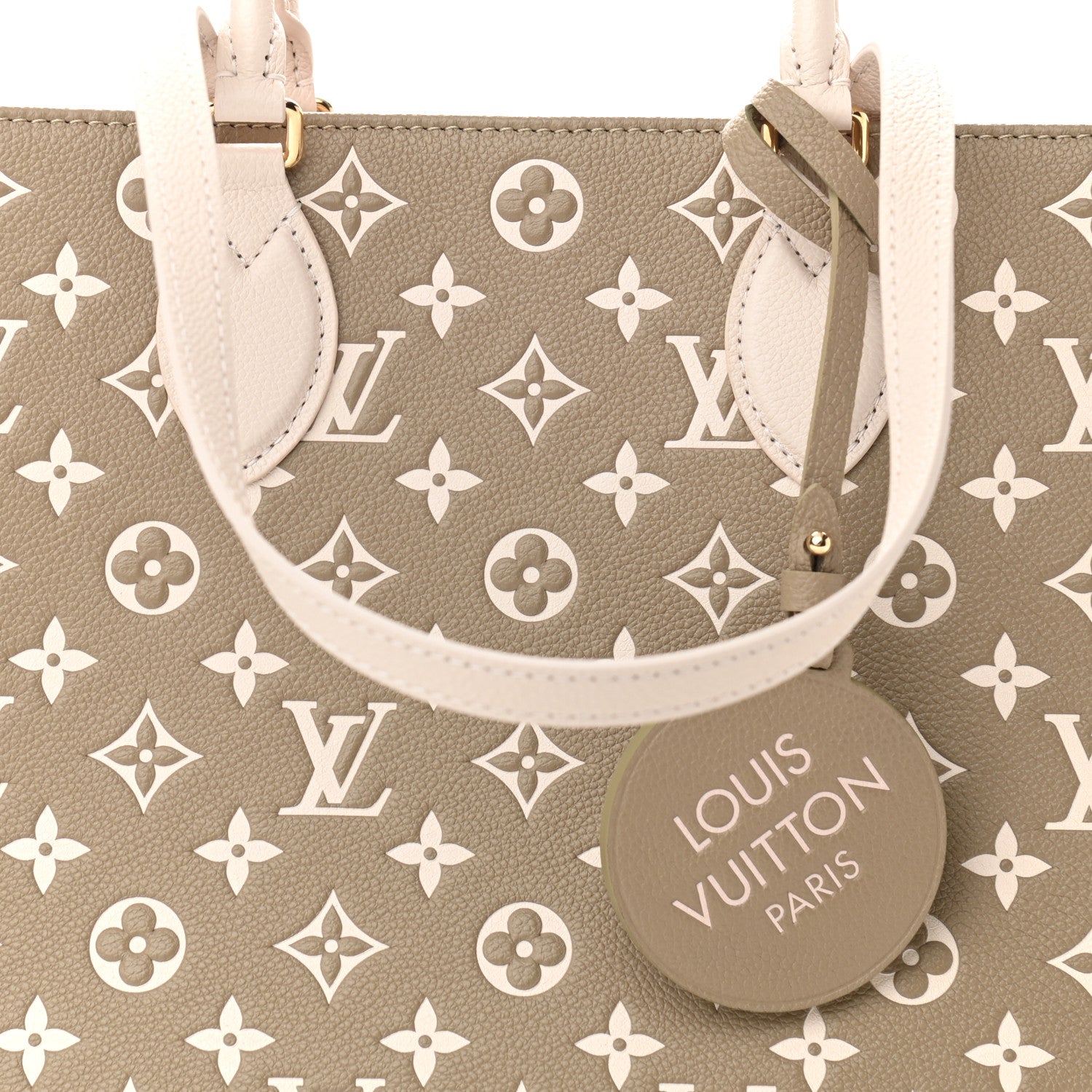 Louis Vuitton Empreinte Monogram Spring In The City Onthego MM Kaki Beige Cream 7 of 9