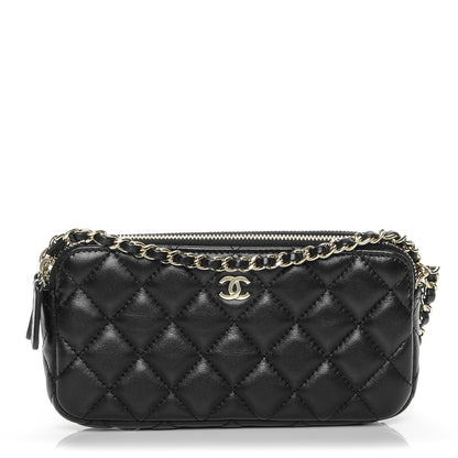 Chanel Lambskin Quilted Small Clutch With Chain Black 1 of 9