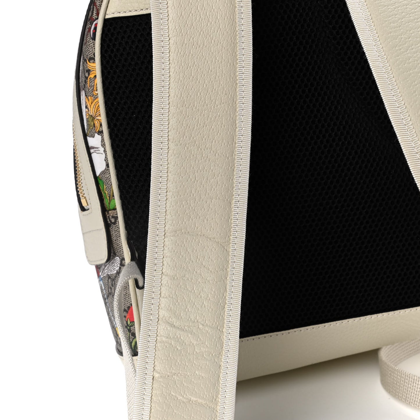 GG Supreme Monogram Flora Web Small Ophidia Day Backpack White