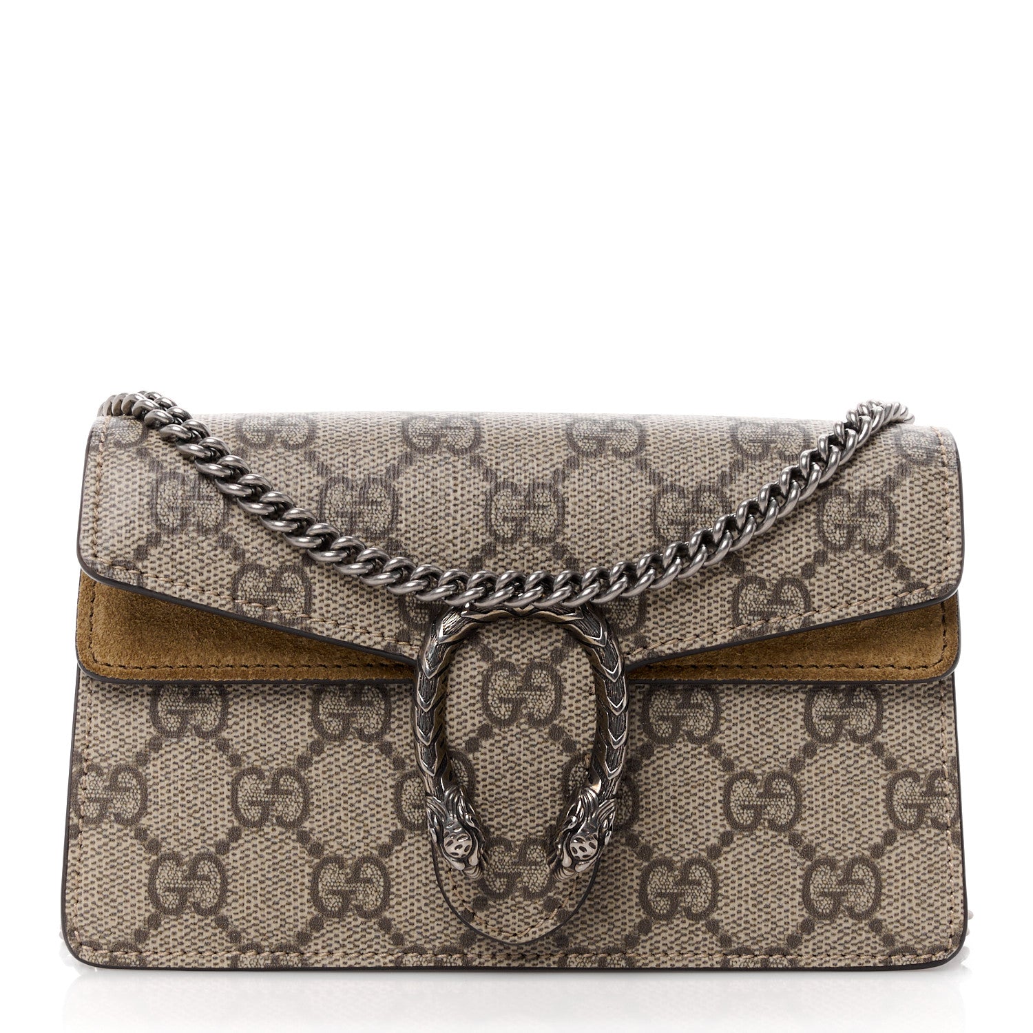 Gucci GG Supreme Monogram Super Mini Dionysus Shoulder Bag Taupe 1 of 12