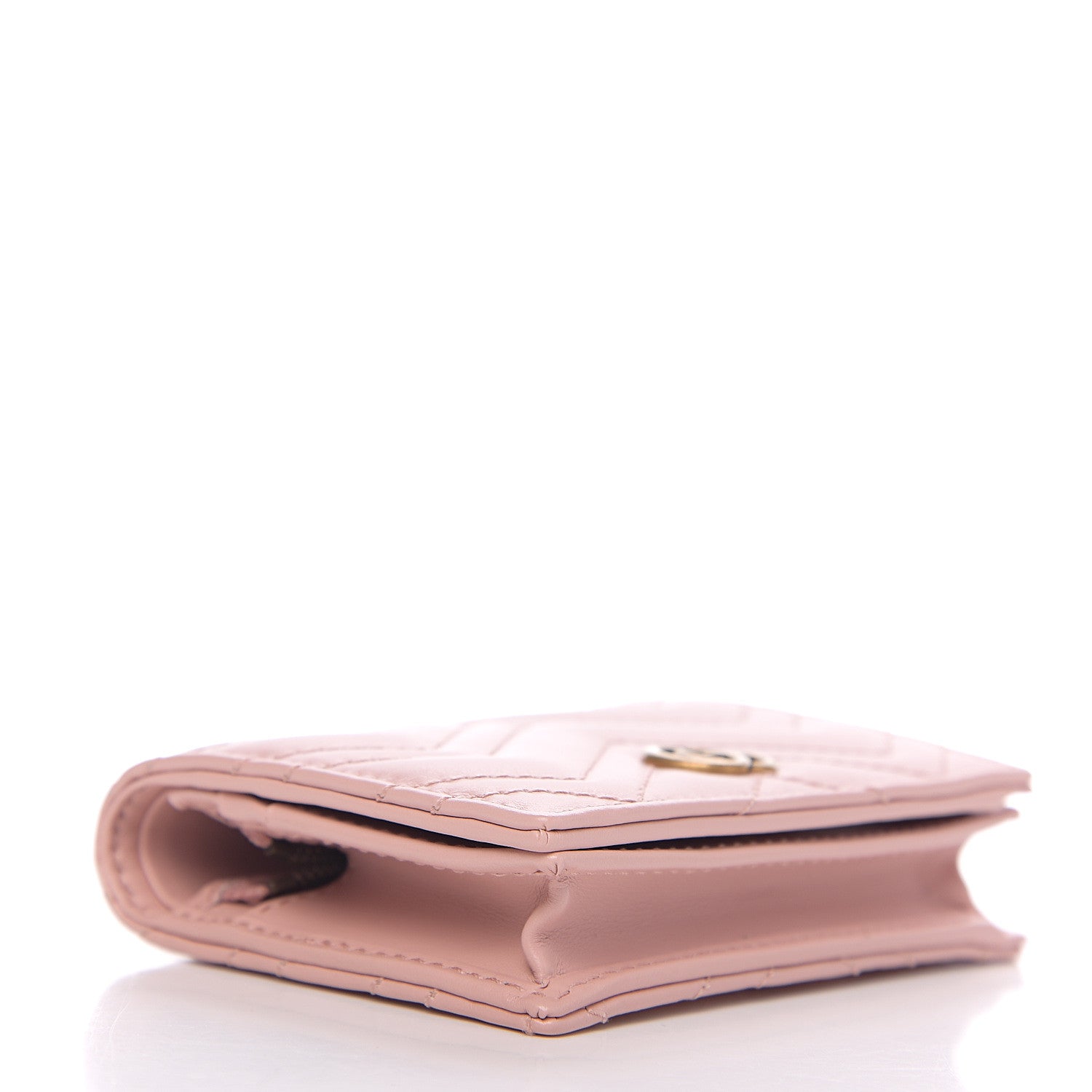 Gucci Calfskin Matelasse GG Marmont Card Case Wallet Perfect Pink 3 of 6