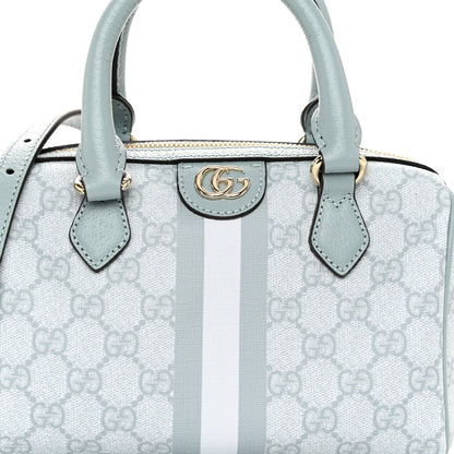 Gucci GG Supreme Monogram Textured Dollar Calfskin Web Mini Ophidia Top Handle Bag Dusty Blue 8 of 10