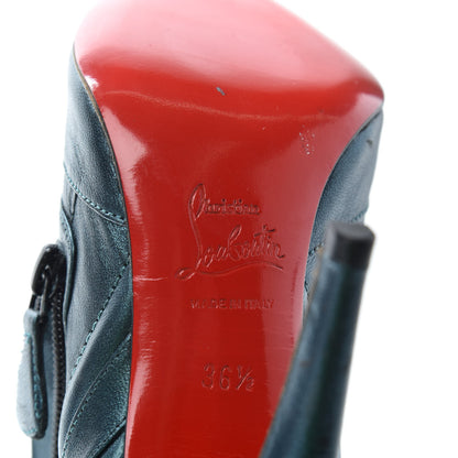 Christian Louboutin Metallic Nappa Laminato Sigourney 100 Booties 36.5 Peacock 9 of 9
