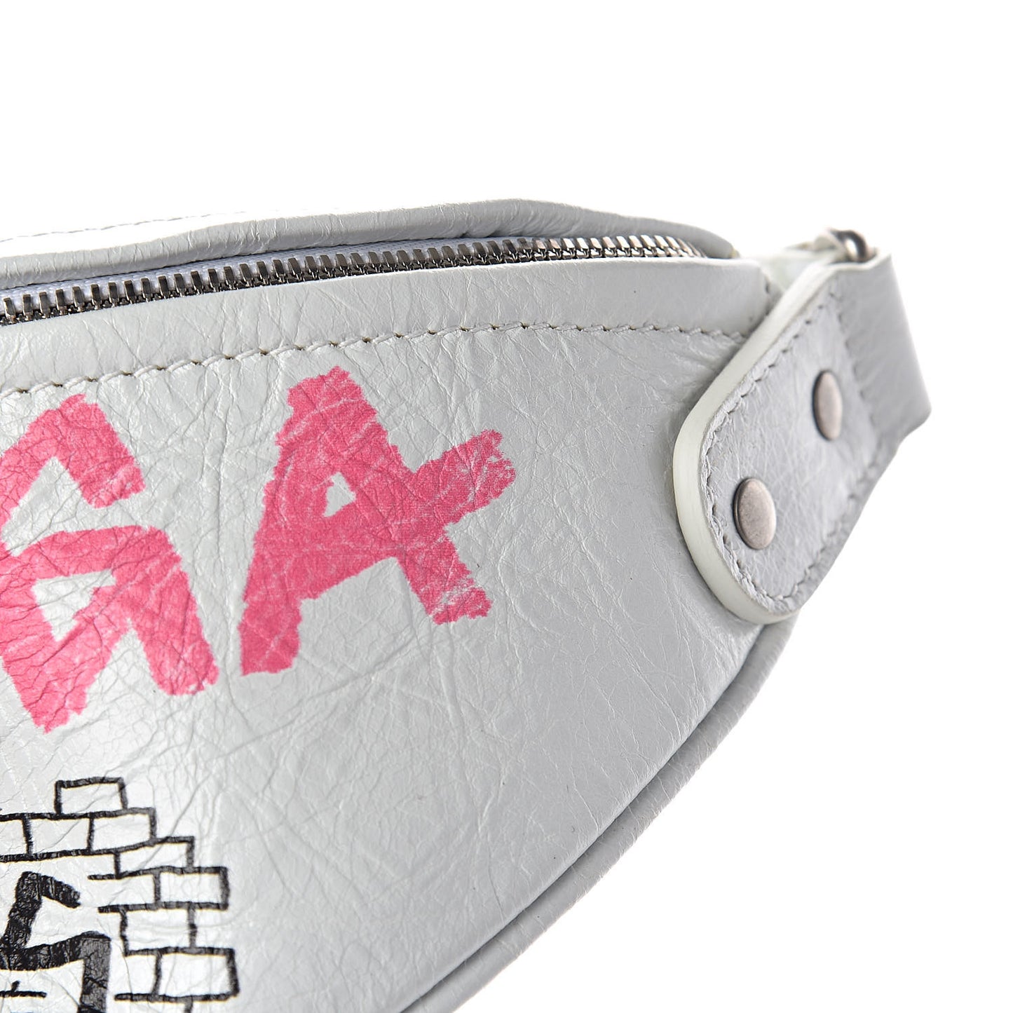 Agneau Arena Graffiti All Over XXS Souvenir Belt Bag White Multicolor