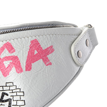Balenciaga Agneau Arena Graffiti All Over XXS Souvenir Belt Bag White Multicolor 12 of 13