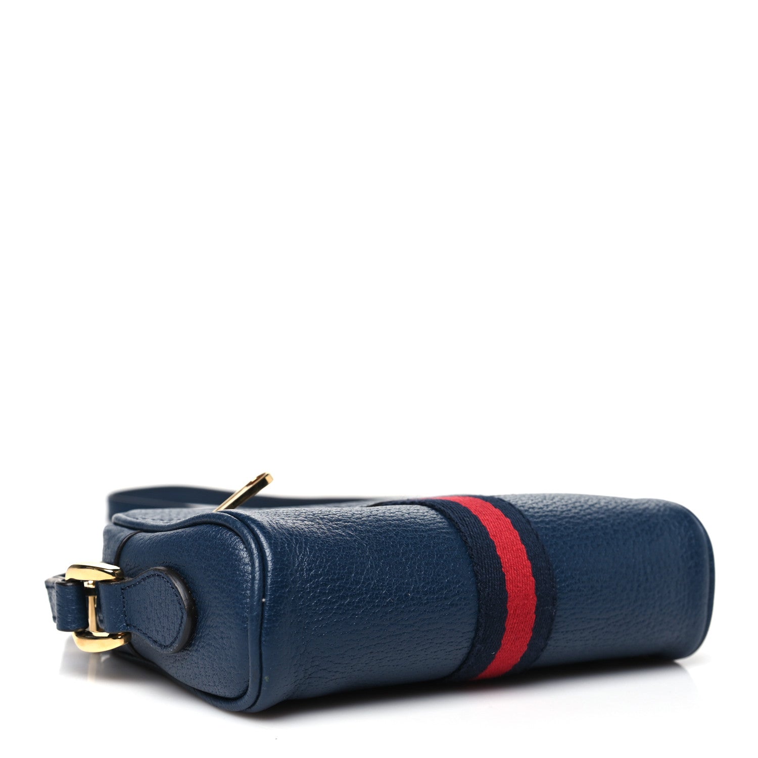 Gucci Textured Calfskin Web Mini Ophidia Shoulder Bag Blue Agata 4 of 10