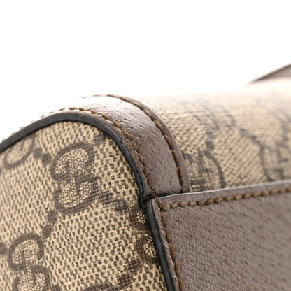 Gucci GG Supreme Monogram Web Medium Ophidia Boston  Beige Ebony New Acero 15 of 15