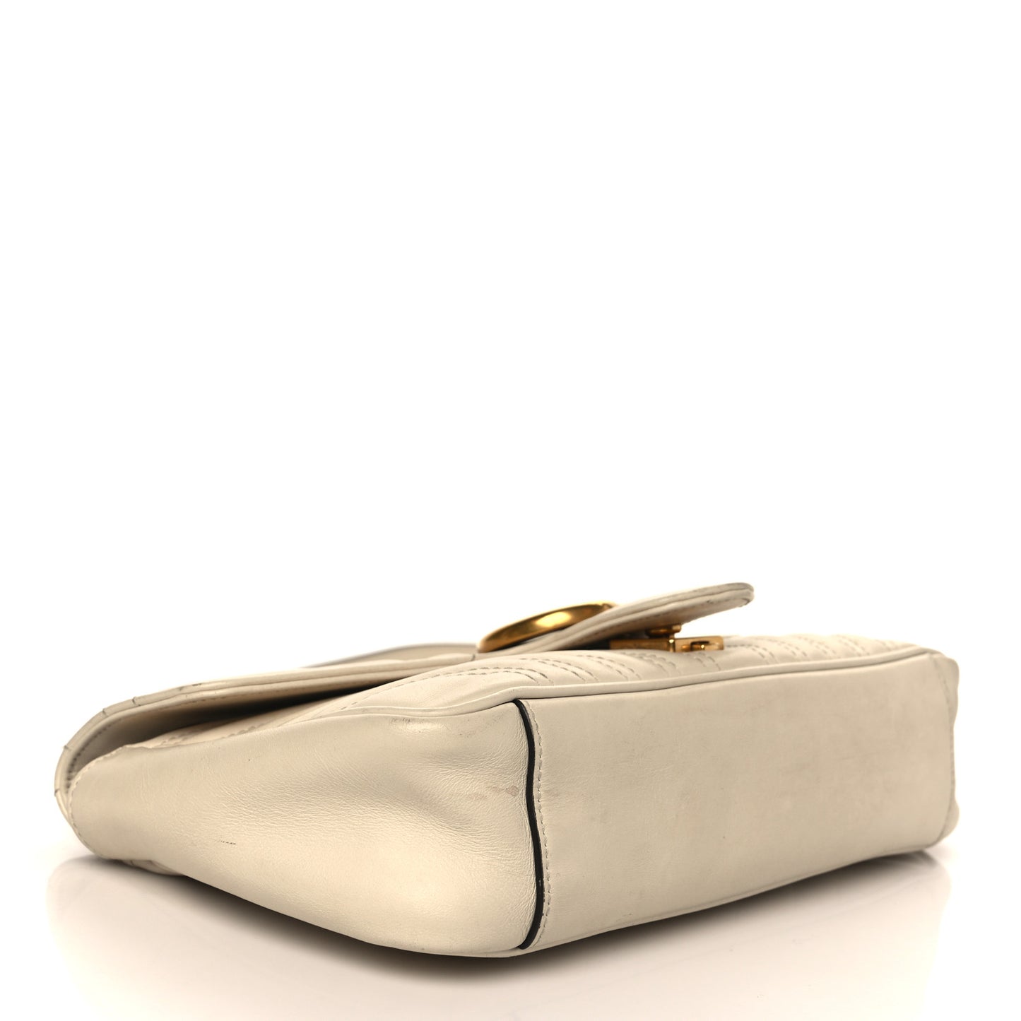Calfskin Matelasse Small GG Marmont Shoulder Bag White