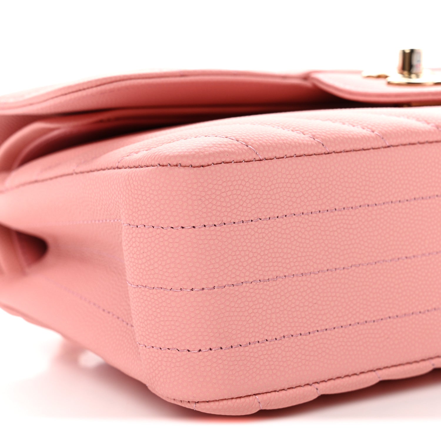 Chanel Caviar Chevron Quilted Small Double Flap Pink 9 of 11