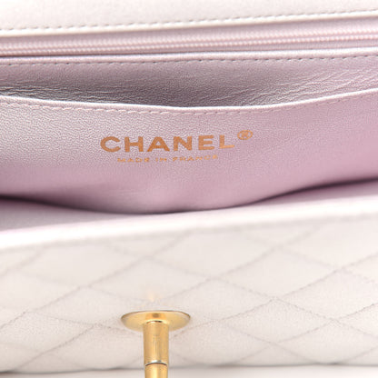 Chanel Iridescent Lambskin Quilted Mini Top Handle Rectangular Flap White 6 of 11