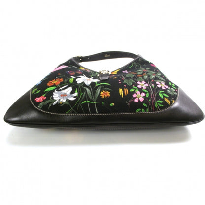Gucci Canvas Floral Flora Medium Jackie O Bouvier Hobo Black 4 of 9