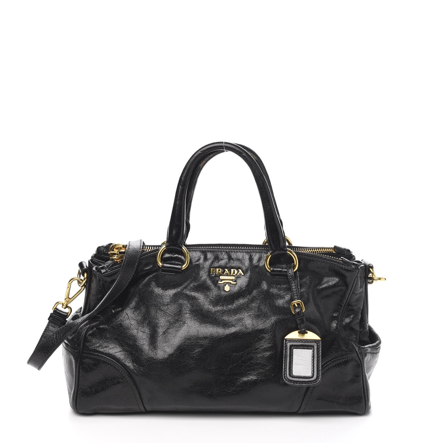 Prada Vitello Shine Bauletto Black 1 of 10