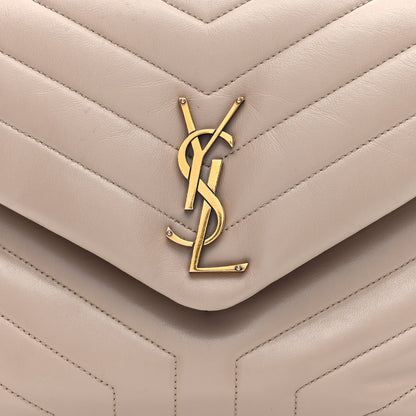 Saint Laurent Calfskin Y Quilted Monogram Medium Loulou Chain Satchel Light Natural 7 of 9