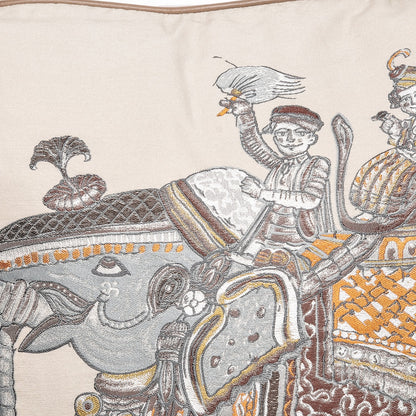 Hermes Cotton Silk Beloved India Decorative Pillow Grey 4 of 7