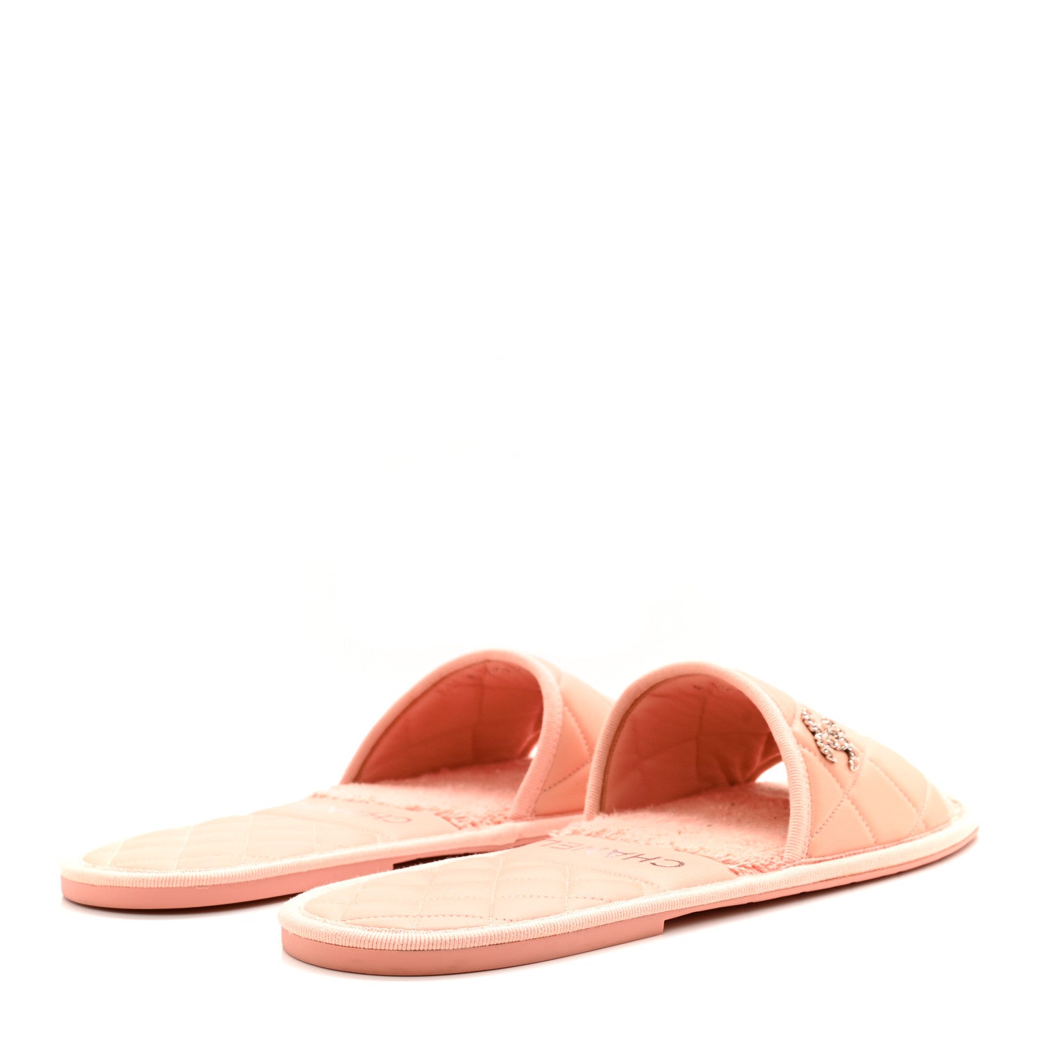 Chanel Lambskin CC Flat Mules L Light Pink 4 of 8