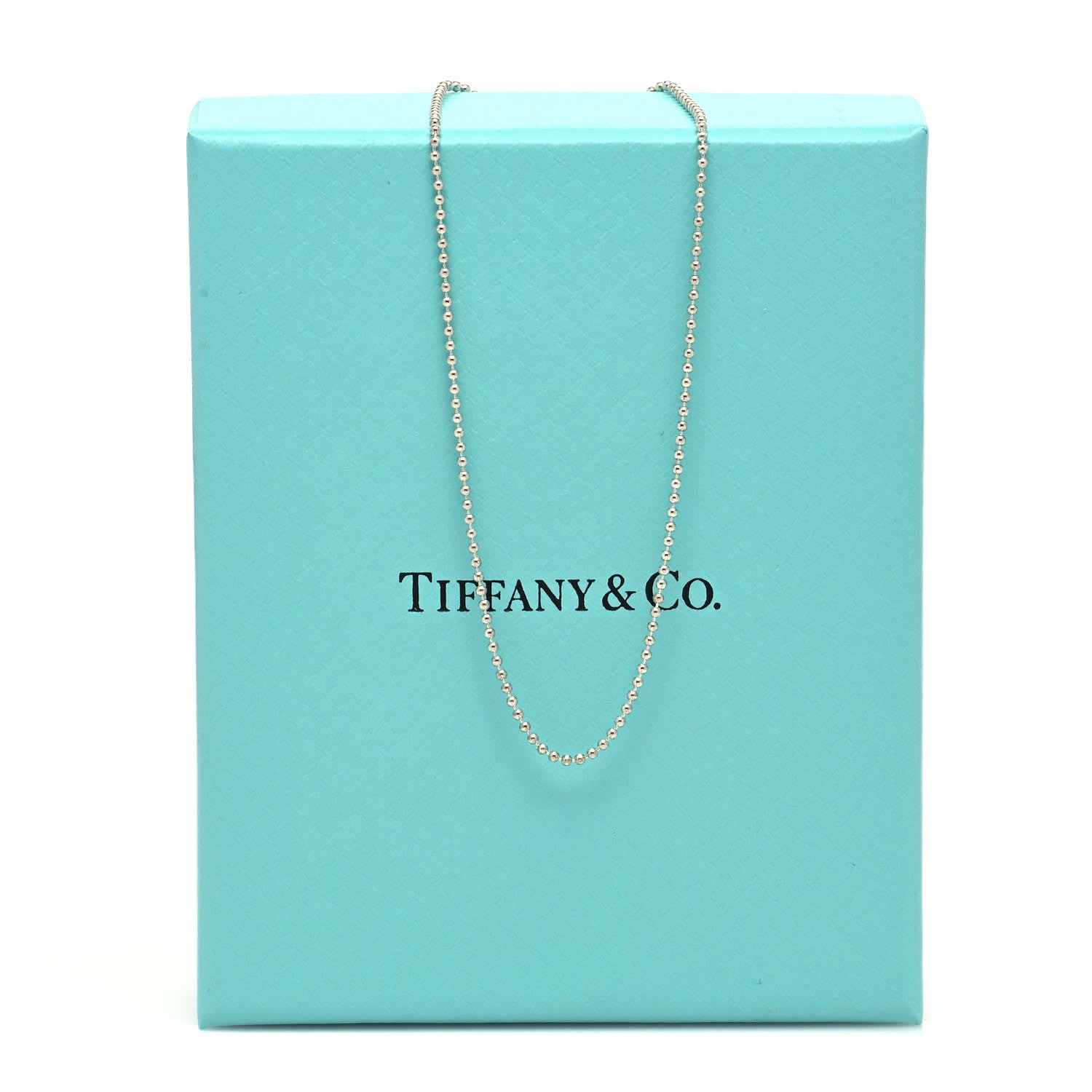 Tiffany Sterling Silver 1.2mm Bead Chain Necklace 18" 6 of 6