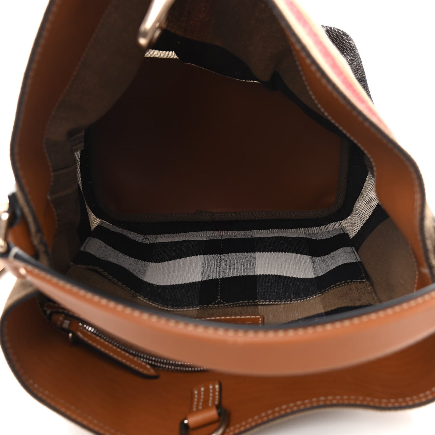 Canvas Mega Check Medium Ashby Hobo Saddle Brown
